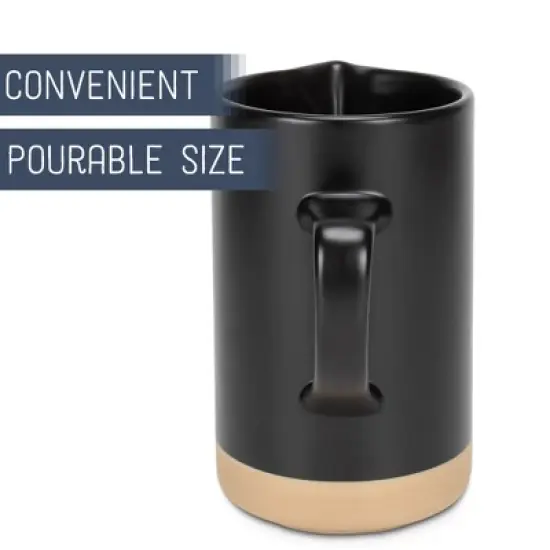 Nat & Jules Raw Bottom Matte Black 40 ounce Ceramic Pitcher Jug image {3}