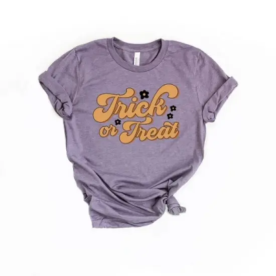 Simply Sage Market Women's Trick Or Treat Flowers Short Sleeve Graphic Tee image {2}