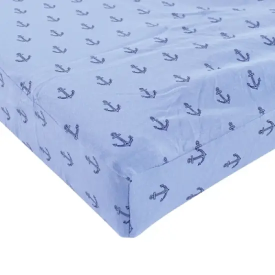 Hudson Baby Infant Boy Cotton Changing Pad Cover, Blue Whale, One Size image {2}