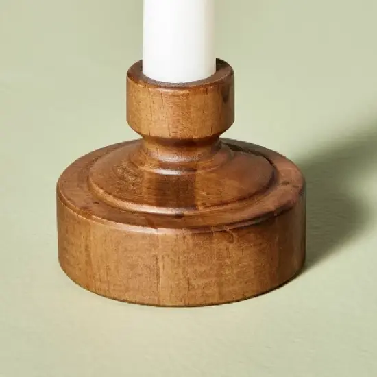 7"x3" Flameless Christmas Window Candle with Wood Base - Hearth & Hand&trade; with Magnolia image {3}