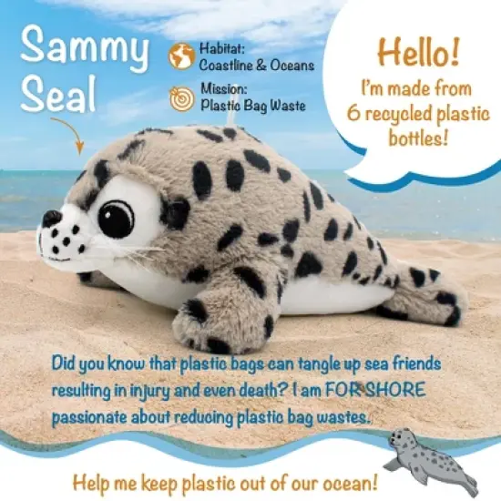Sammy The Seal 12" Stuffed Plush Toy w/ Authentic Animal Sounds image {1}