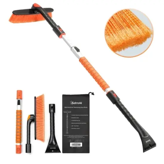 AstroAI 47.2" Ice Scraper and Extendable Snow Brush for Car Windshield image {1}
