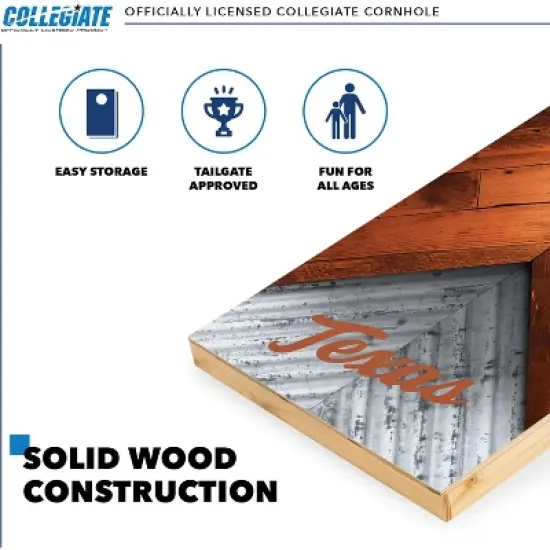 NCAA Texas Longhorns 2'x4' Wood Cornhole Set image {2}