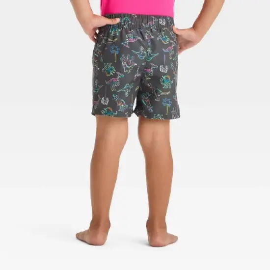 Toddler Boys' Dinosaur Swim Board Shorts - Cat & Jack&trade; Black image {1}