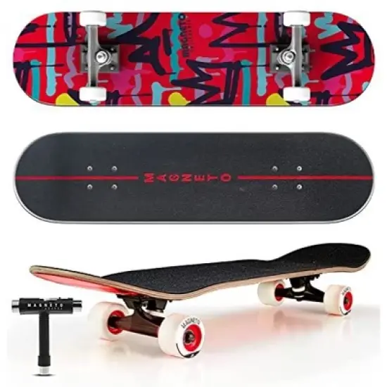 Magneto SUV Skateboards | Fully Assembled 31" x 8.5" Standard Size | 7 Layer Canadian Maple Deck with Skate Tool (SUV Graffiti) image {6}