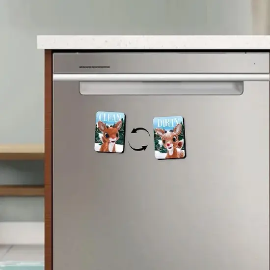 NMR Distribution Rudolph the Red-Nosed Reindeer Double Sided Dishwasher Magnet image {3}