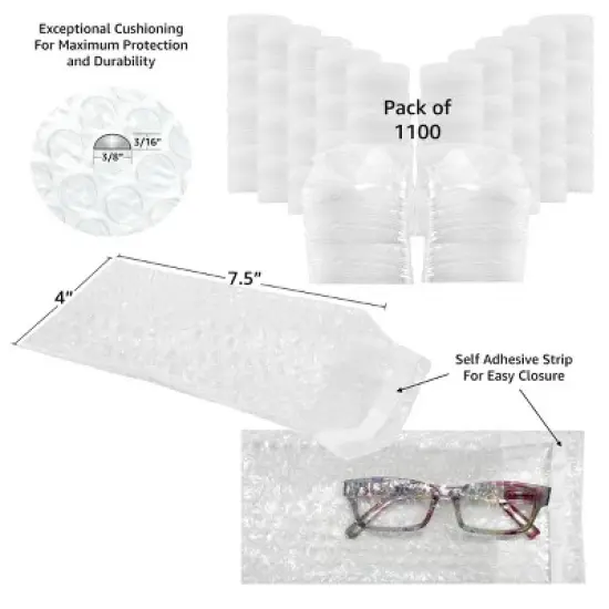 UOFFICE Pack of 50 Self-Sealing, 6" x 8.5" Plastic Bubble Out Bags image {10}