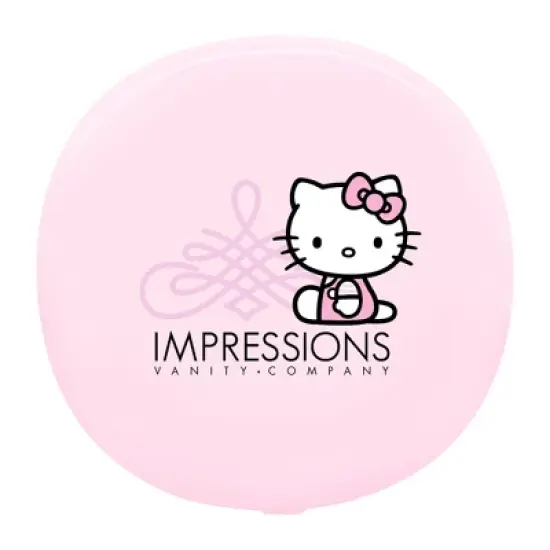 Impressions Vanity Hello Kitty Swirl Lighted Compact Mirror with 3X Magnification image {8}