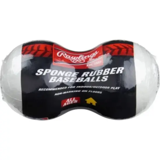 Rawlings Sponge Baseball Training Ball 2pk - White image {1}