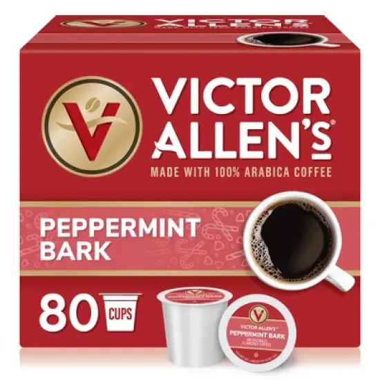Victor Allen's Coffee Peppermint Bark Flavored, Medium Roast, 80 Count, Single Serve Coffee Pods for Keurig K-Cup Brewers image {6}