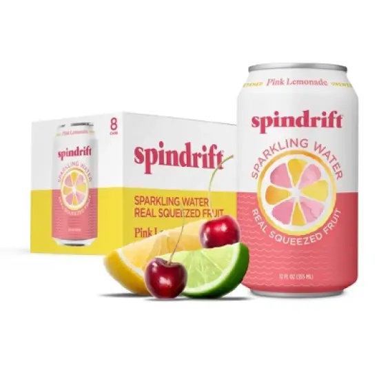 Spindrift Pink Lemonade Sparkling Water - 8pk/12 fl oz Cans image {6}