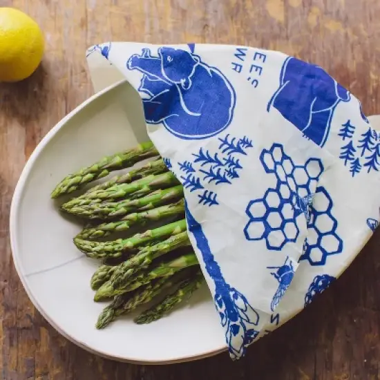 Bee's Wrap 3pk Reusable Beeswax Food Wraps Sustainable Plastic Free - 1 Small 1 Medium 1 Large Blue image {3}