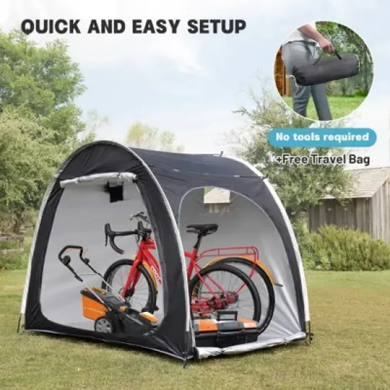 MOEPISY Nylon Portable Bike Shed Black image {4}