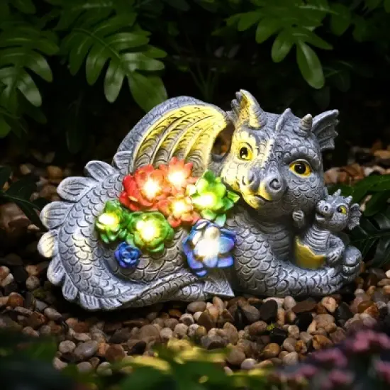 Gigalumi Solar-Powered Dragon Garden Statue with Lights, Perfect for Outdoor Decor, Ideal Gift for Women, Housewarming & Birthday image {6}