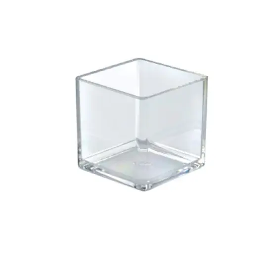 Azar Displays 4" Deluxe Clear Acrylic Square Cube Bin for Counter, 2-Pack image {2}