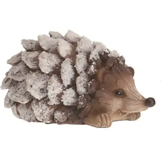 Transpac Small Resin Snow Hedgehog Set of 4 - Charming Christmas Decorative Objects for Holiday Cheer image {1}