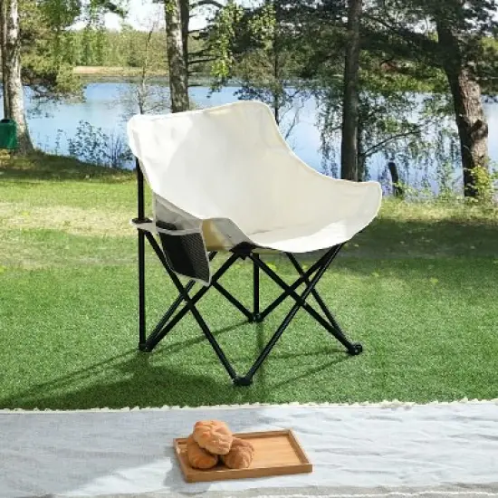 DOMETOUR 2Pcs Outdoor Camping Chairs Folding/Portable with Carry Bag, for Camping, Beach, Picnic or Backyard Use image {9}