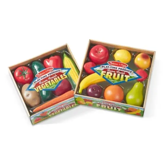 Melissa & Doug Play-Time Produce Fruit (9pc) and Vegetables (7pc) Realistic Play Food image {4}