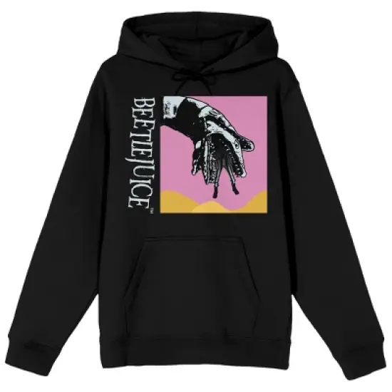 Beetlejuice Sandworm Long Sleeve Men's Black Hooded Sweatshirt image {4}