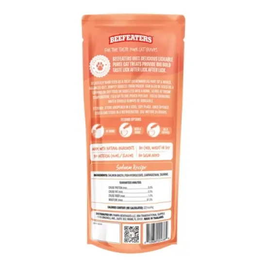 Beefeaters Puree Cat Treat, Salmon, 3ct, Case of 12 image {1}