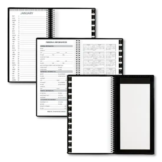 Compact Weekly Appointment Book, 6.25 x 3.25, Black Cover, 12-Month (Jan to Dec): 2026 image {3}