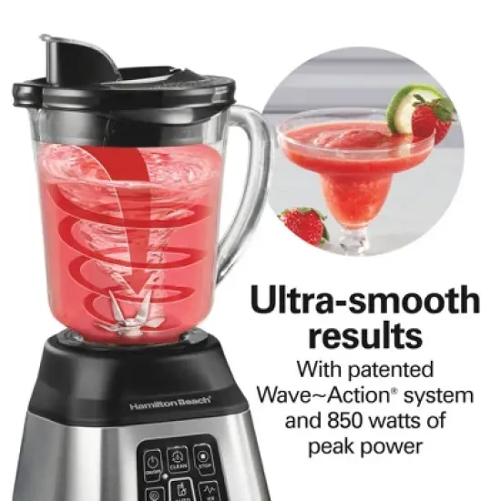 Hamilton Beach Smoothie Smart Electronic Blender 40 Oz. Glass Jar Auto Smoothie Program 56208: 850W, 3 Speeds, Dishwasher-Safe image {2}