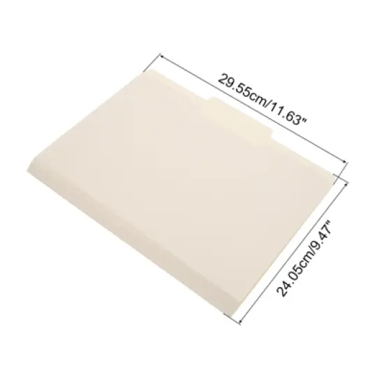 Unique Bargains Classroom Home Office Paperwork 1/3 Cut Tab Letter Size Manila File Folders Beige image {1}