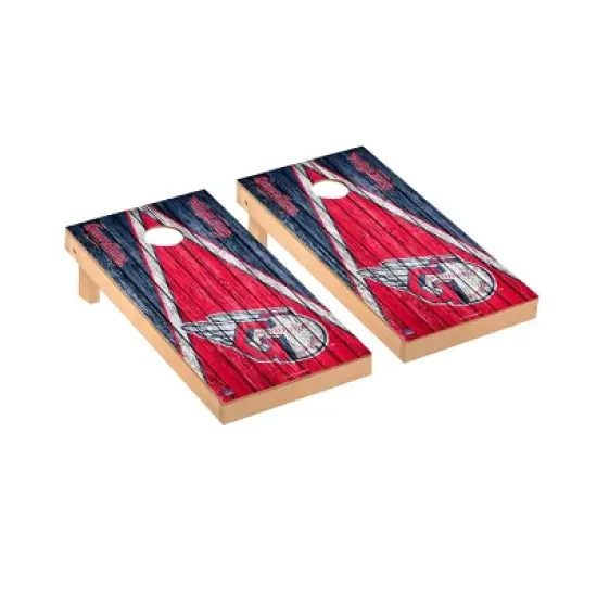 MLB Cleveland Guardians Premium Cornhole Board Triangle Weathered Version image {1}