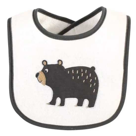 Hudson Baby Infant Boy Cotton Terry Drooler Bibs with Fiber Filling, Boy Woodland, One Size image {9}