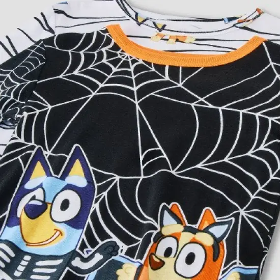 Boys' 4pc Bluey Long Sleeve Halloween Pajama Set - Orange/Black image {2}