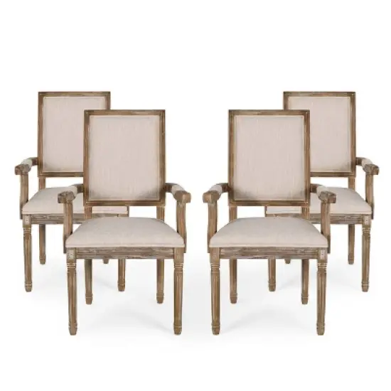 Set of 4 Maria French Country Wood Upholstered Dining Chairs - Christopher Knight Home image {11}