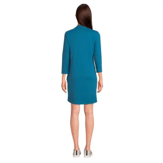Lands' End Women's Supima Cotton 3/4 Sleeve Polo Dress image {1}