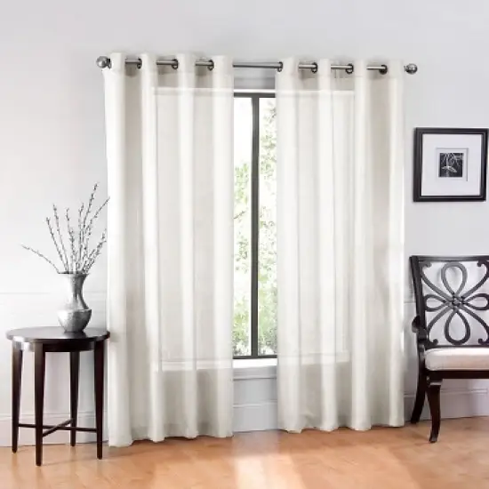 GoodGram Ultra Luxurious Elegant Sheer Grommet Single Curtain Panel image {3}