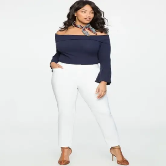 ELOQUII Women&rsquo;s Plus Size Kady Fit Double-Weave Pant image {5}