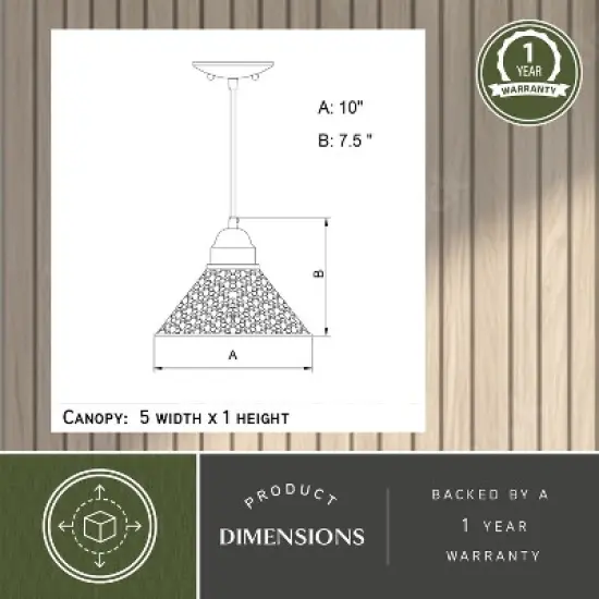 VAXCEL Outland 1 Light Farmhouse Outdoor Barn Dome Pendant Ceiling Light image {5}