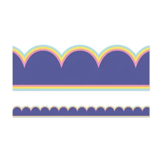 Carson Dellosa Education We Stick Together Pop of Purple Scalloped Bulletin Board Borders, 39 Feet Per Pack, 6 Packs image {1}