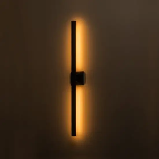 C Cattleya Black 2-Light 26W Dimmable LED Outdoor Wall Light with Frosted Glass Diffuser image {2}