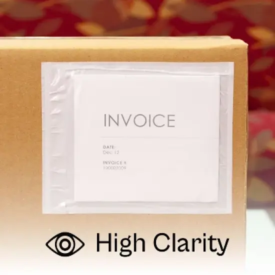 PSBM 1000 5.5" x 10" Clear Adhesive Packing List Shipping Label Envelopes Pouches image {6}