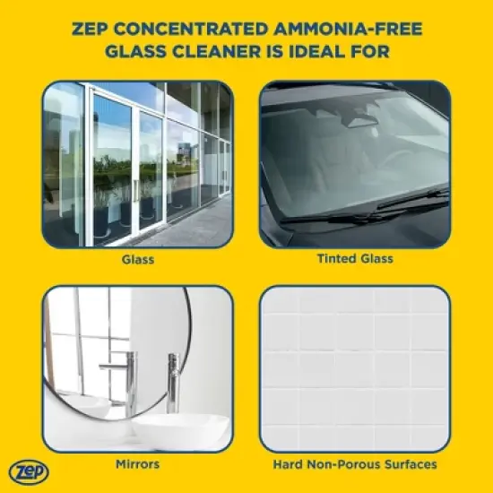 Zep Concentrated Ammonia-Free Glass Cleaner &ndash; Perfect for Commercial Windows - 1 Gallon image {4}