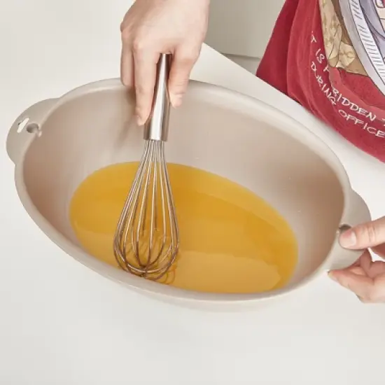 VECELO 2 In 1 Colander Strainer with Bowl Set, Fruit Vegetable Washing Colanders & Food Strainers, Double Layer Colander for Kitchen, Gray image {8}