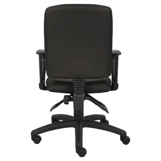 Multi-Function Fabric Task Chair with Loop Arms Black - Boss Office Products image {1}