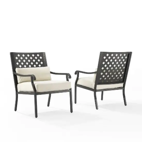 4pc Alistair Outdoor Steel Conversation Set Creme/Matte Black - Crosley image {9}