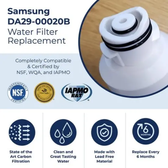 PureLine Samsung DA29-00020B Compatible Refrigerator Water Filter, Also Replacement for DA29-00020A, HAF-CIN EXP, DA97-08006A (3 Pack) image {6}
