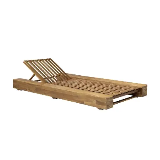 Christopher Knight Home Daphne Patio Adjustable Acacia Wood Chaise Lounge with Cushion image {7}