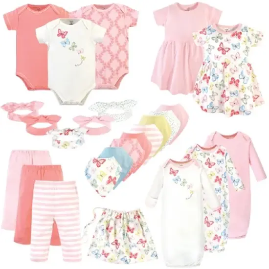 Touched by Nature Baby Girl Organic Cotton Layette Set and Giftset, Butterflies, 0-6 Months image {1}