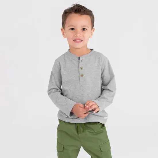 RuggedButts Toddler Boys Knit Long Sleeve Henley Tee image {2}