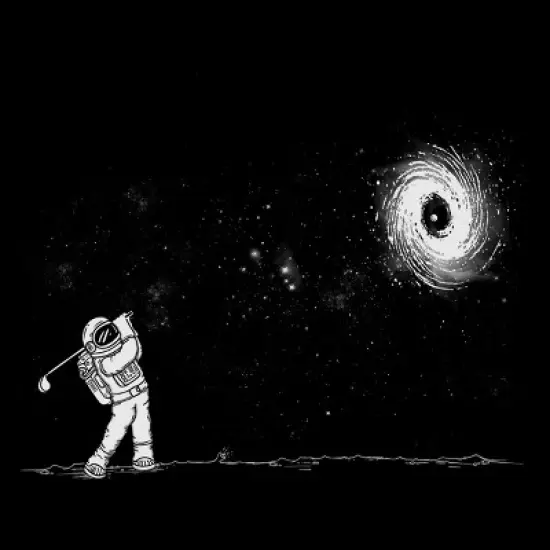 Men's Design By Humans Black Hole In One By Expo Tank Top image {1}