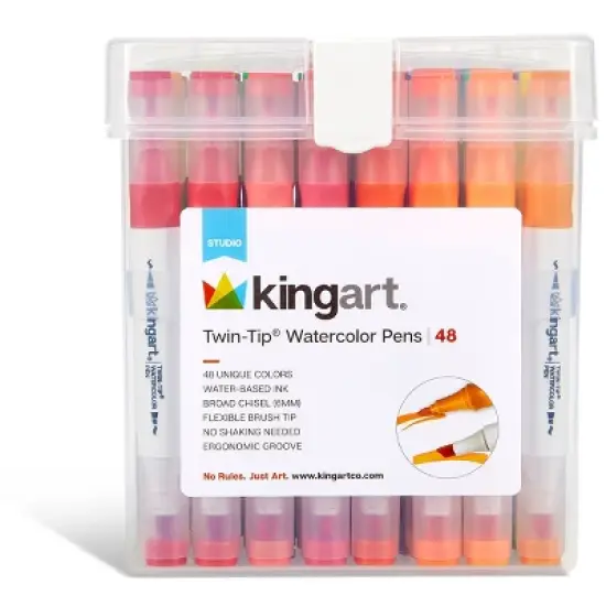 KINGART Twin-Tip&trade; Watercolor Pens 48 Colors image {4}