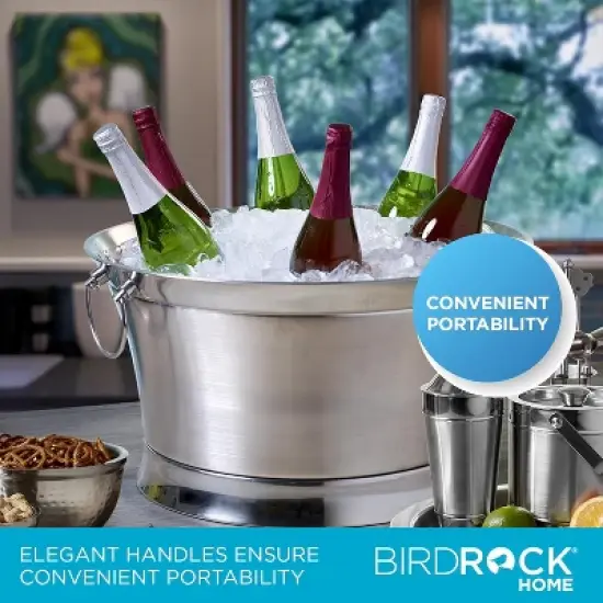 BirdRock Home 19.7Gal Double Wall Round Beverage Tub - Stainless Steel image {3}