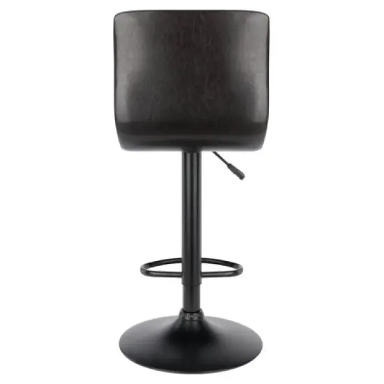 Holly Air Lift Adjustable Stool L Shape Backrest Espresso/Black - Winsome image {5}